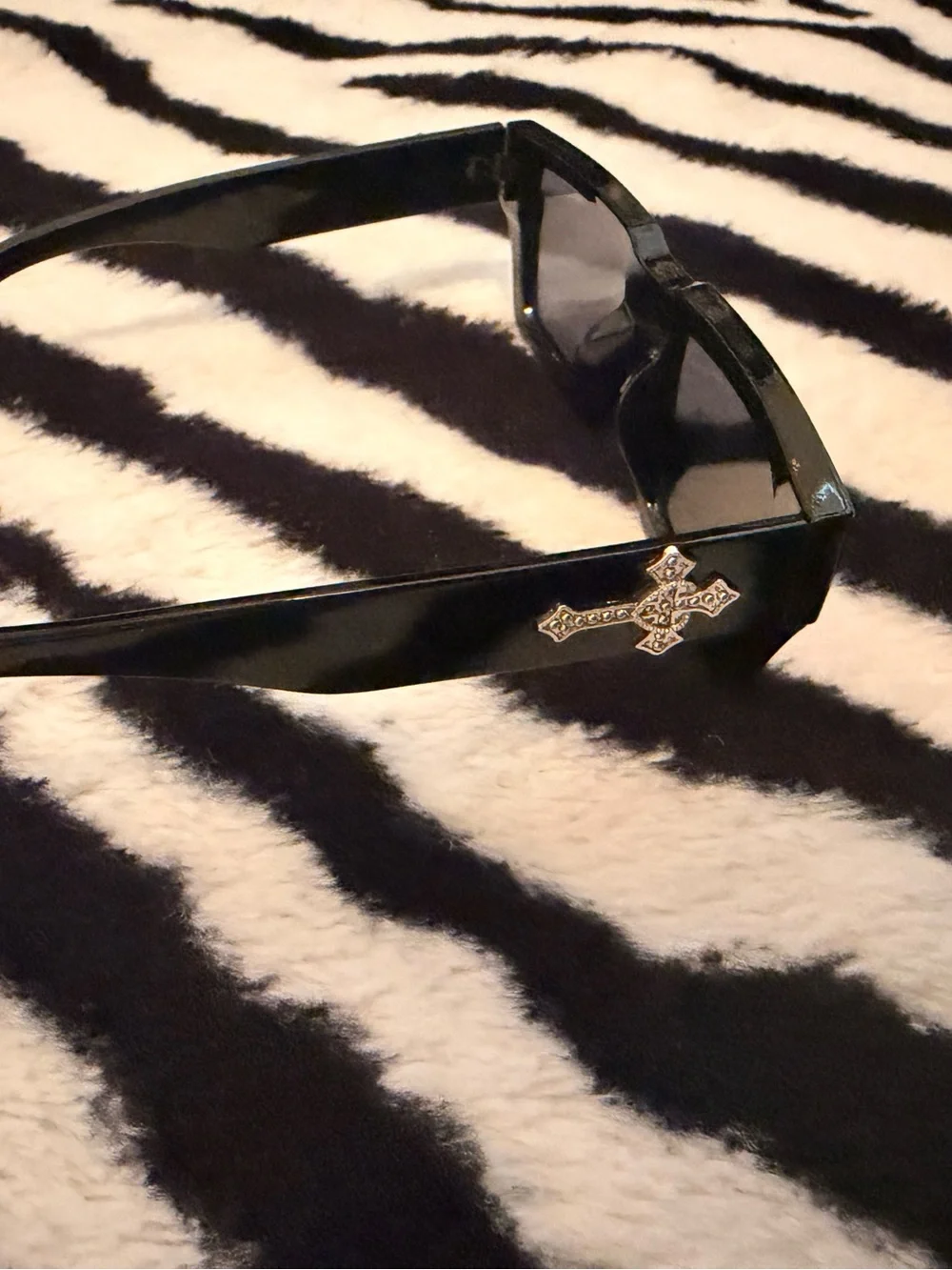 Black UNISEX Sunglasses with Cross Accent